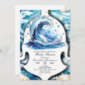 Whimsical Ocean Waves Baby Dusche Einladung (Vorne/Hinten)
