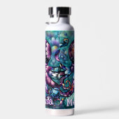 Whimsical Octopus Floral Aquamarin Küsten Personal Trinkflasche (Rechts)