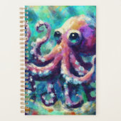 Whimsical Octopus Oil Painting Nautical Beach Planer (Vorderseite)