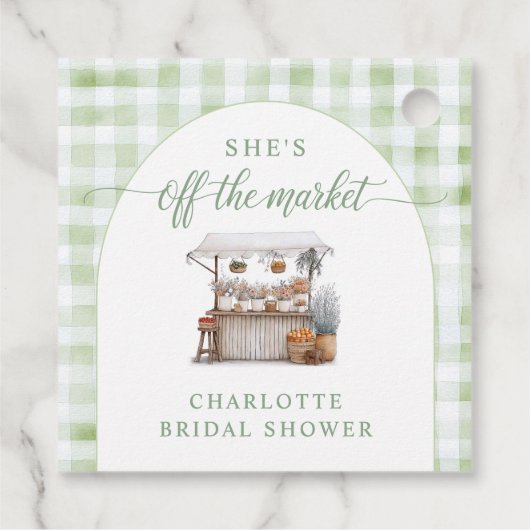 Whimsical off Market Bauer Brautparty Geschenkanhänger (Rückseite)