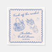 Whimsical off the Market Hand Drawing Brautparty Serviette (Vorderseite)