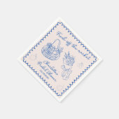 Whimsical off the Market Hand Drawing Brautparty Serviette (Ecke)