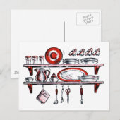 Whimsical Old modified Kitchen Art Postkarte (Vorne/Hinten)