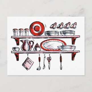 Whimsical Old modified Kitchen Art Postkarte