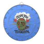 Whimsical "Olive My Heart" Funny Face Design Dartscheibe (vorne)