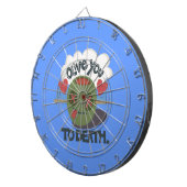 Whimsical "Olive My Heart" Funny Face Design Dartscheibe (Vorderseite rechts)