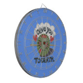 Whimsical "Olive My Heart" Funny Face Design Dartscheibe (Vorderseite Links)