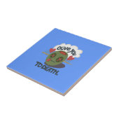 Whimsical "Olive My Heart" Funny Face Design Fliese (Seite)