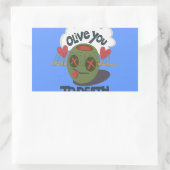 Whimsical "Olive My Heart" Funny Face Design Rechteckiger Aufkleber (Tasche)