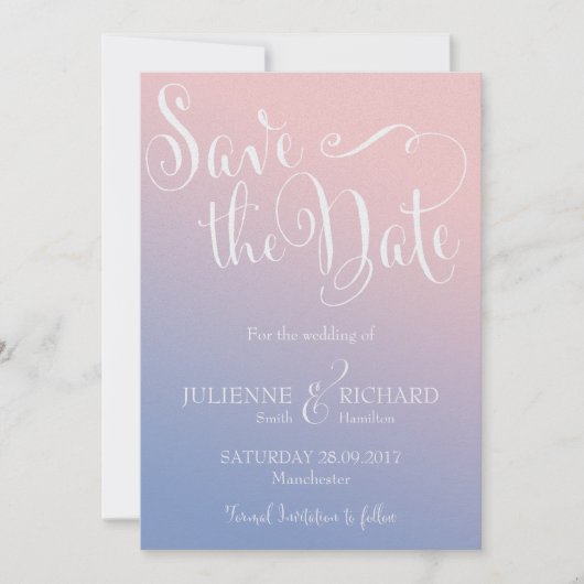 Whimsical Ombre Fairytale Wedding Save the Date (Vorderseite)