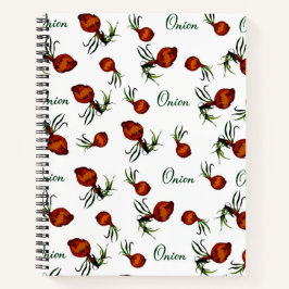Whimsical Onion Pattern Notebook Notizblock