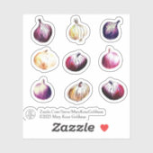 Whimsical Onions HandGezeichnet Wasserfarbengewäch Aufkleber (Blatt)