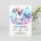 Whimsical Online Horse Geburtstag Einladung (Stehend Vorderseite)