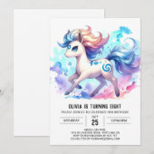 Whimsical Online Horse Geburtstag Einladung (Vorne/Hinten)
