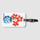 Whimsical Orange Blume in Blue Vase Gepäckanhänger (Vorderseite (Horizontal))