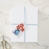 Whimsical Orange Blume in Blue Vase Geschenkanhänger (Mit Garn)