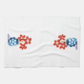 Whimsical Orange Blume in Blue Vase Geschirrtuch (Horizontal)