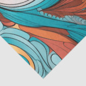 Whimsical Orange | Bondi Blue | Wirbellose Decoupa Seidenpapier (Ausschnitt)