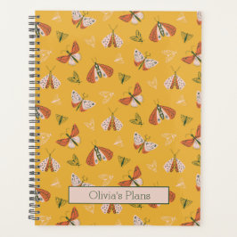 Whimsical Orange Ecru Moths Personalisiert Planer