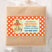 Whimsical Orange Polka Dot Bakery Label (Insitu)