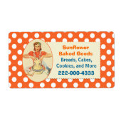Whimsical Orange Polka Dot Bakery Label (Vorne)