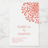 Whimsical Orange Red Blüh Candle Label Lebensmitteletikett (Einzelnes Label)