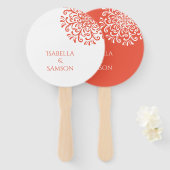 Whimsical Orange Red Blüh Fächer (Vorne und Hinten)