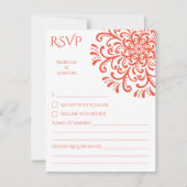 Whimsical Orange Red Blüh RSVP Card (Vorderseite)