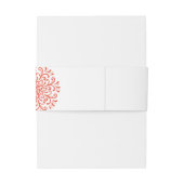 Whimsical Orange Red Blüh Wedding Einladungsbanderole (Rückseitenbeispiel)