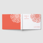 Whimsical Orange Red Blüh Wedding Gästebuch (Voll)