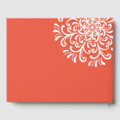 Whimsical Orange Red Blüh Wedding Gästebuch (Rückseite)