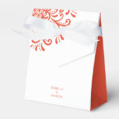 Whimsical Orange Red Blüh Wedding Geschenkschachtel (Vorderseite)