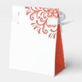 Whimsical Orange Red Blüh Wedding Geschenkschachtel (Rückseite)
