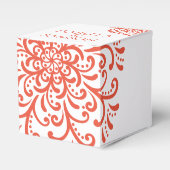 Whimsical Orange Red Blüh Wedding Geschenkschachtel (Vorderseite)
