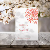 Whimsical Orange Red Blüh Wedding Program Programm