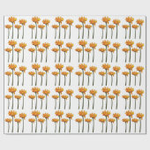 Whimsical Orange Rote Blume Floral Geschenkpapier (Flach)