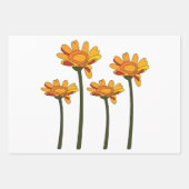 Whimsical Orange Rote Blume Floral Geschenkpapier Set (Vorderseite)