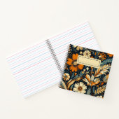 Whimsical Orange Wildblumen & Birnen in Folk Art Notizblock (Innenseite)