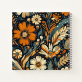Whimsical Orange Wildblumen & Birnen in Folk Art Notizblock (Rückseite)