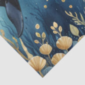 Whimsical Orca in the ocean Seidenpapier (Ausschnitt)