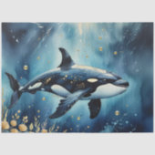 Whimsical Orca in the ocean Seidenpapier (Vorderseite)