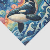 Whimsical Orca Whale Beach Coastal Dekoupage Seidenpapier (Detail)