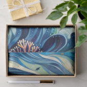 Whimsical Orca Whale Beach Coastal Dekoupage Seidenpapier (Geschenk)