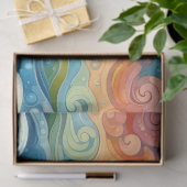 Whimsical Orca Whale Beach Coastal Dekoupage Seidenpapier (Geschenk)