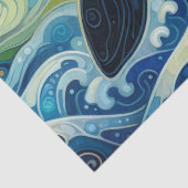 Whimsical Orca Whale Beach Coastal Dekoupage Seidenpapier (Detail)