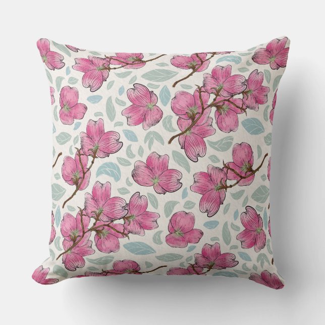 Whimsical Orchid Garden Square Pillow  Kissen (Vorderseite)