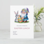 Whimsical Ostereierjagd: Aquarellbraun und Gn Einladung (Stehend Vorderseite)