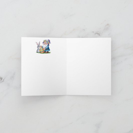 Whimsical Ostereierjagd: Aquarellbraun und Gn Einladung (Innenseite)