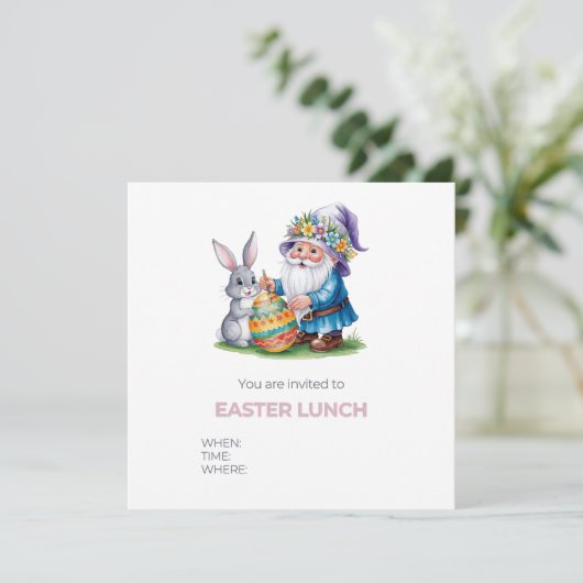 Whimsical Ostereierjagd: Aquarellbraun und Gn Save The Date (Stehend Vorderseite)