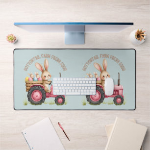 Whimsical Osterhasen-Farm Vintage-Traktor Schreibtischunterlage